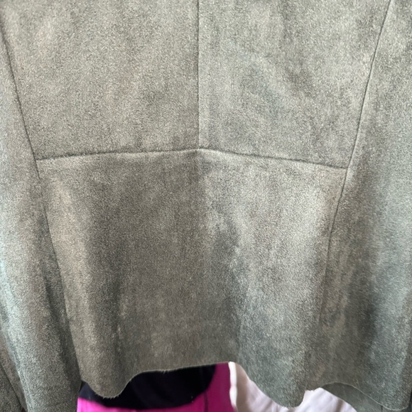 DO+BE green faux suede draped cardigan size small - Picture 6 of 8